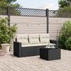 Vidaxl 4-Cz. Set da Salotto per Giardino, Cuscini, Rattan Nero PE
