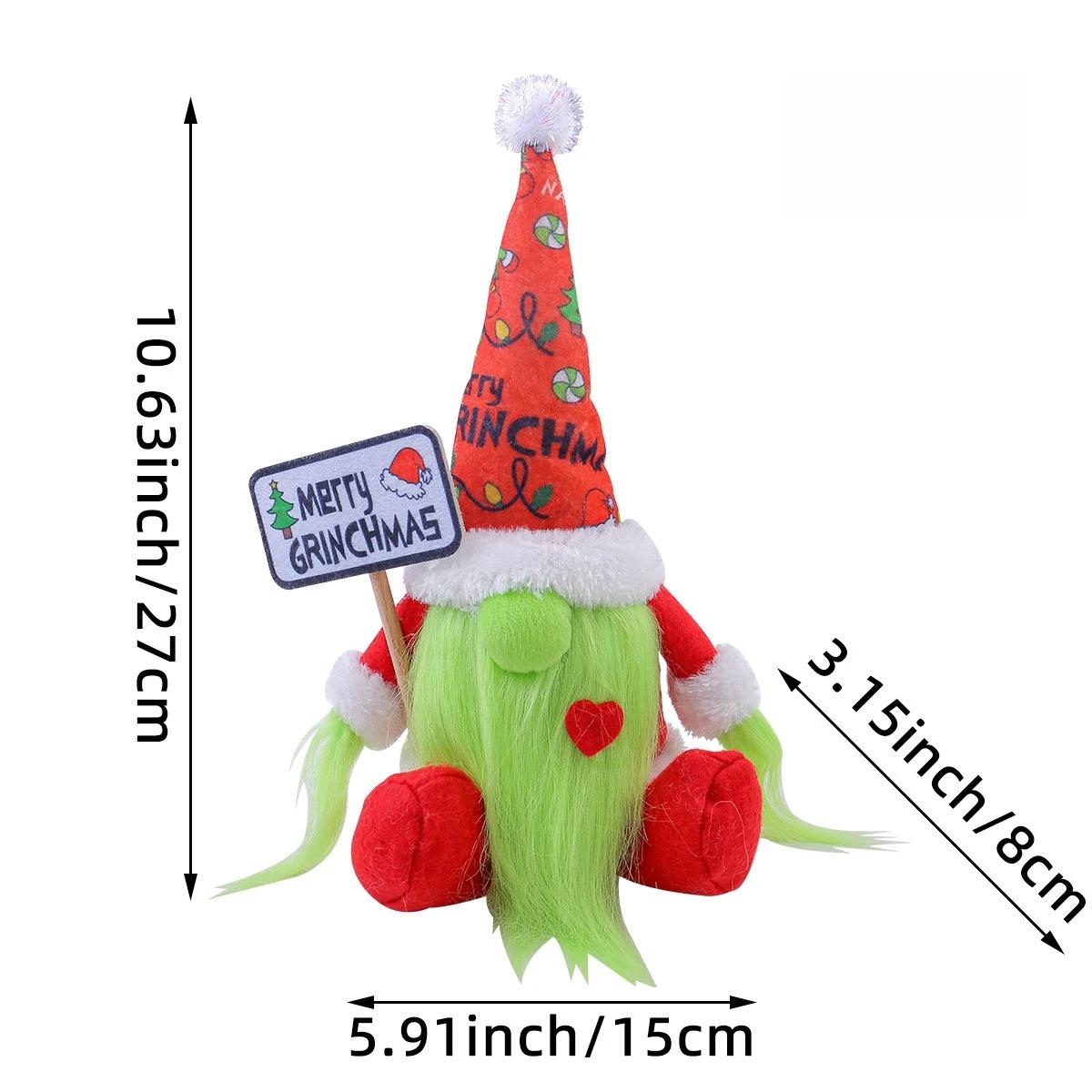 

Faceless doll sitting posture ornament long beard green hair monster dwarf party decoration ornament Christmas decoration prop зелёный
