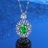 European Style S925 Sterling Silver Multicolor Pendant Necklace with 5A Full Diamond for Women
