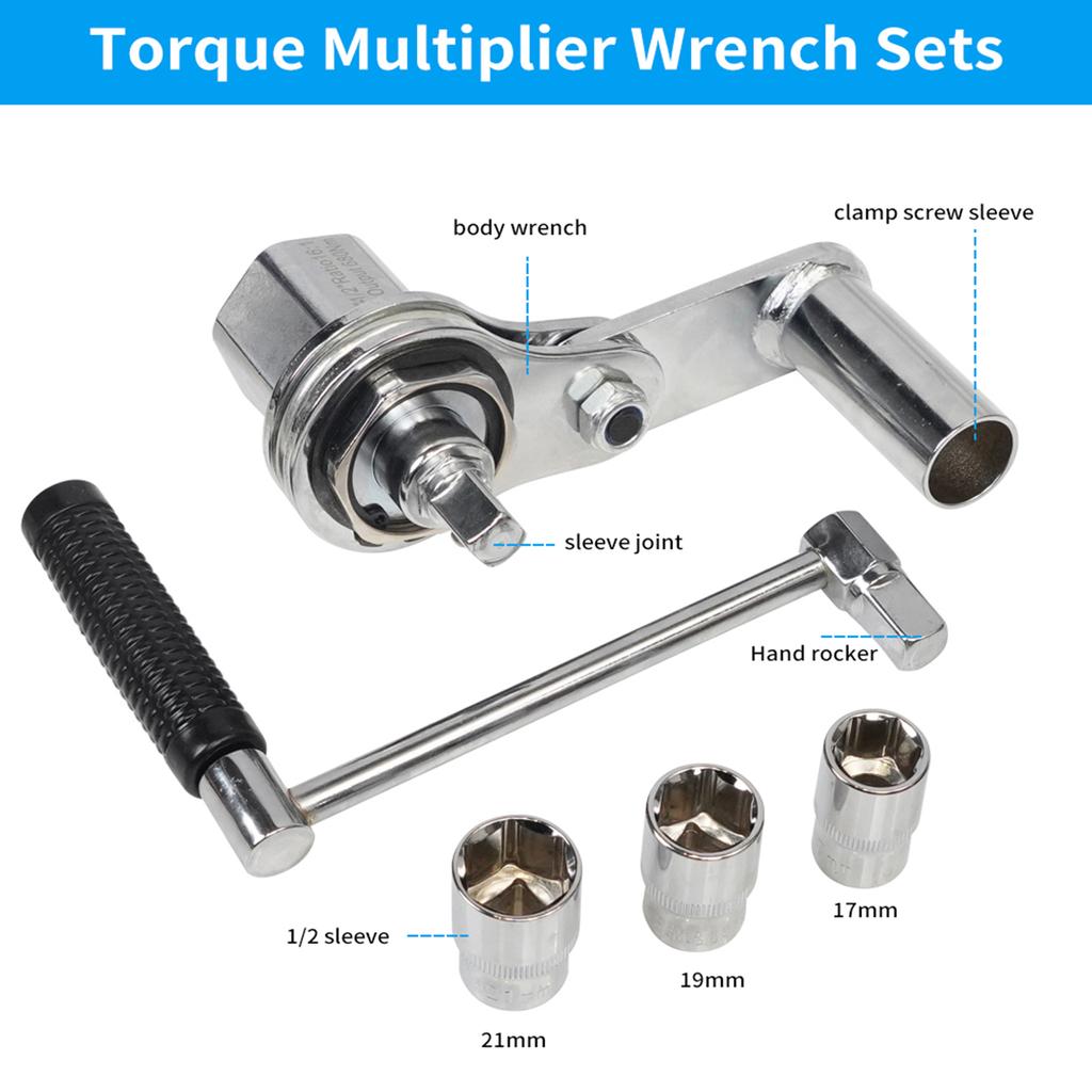 Torque Multiplier Wrench Sets with 17mm19mm21mm Sockets Aluminum Alloy Heavy Duty Torque