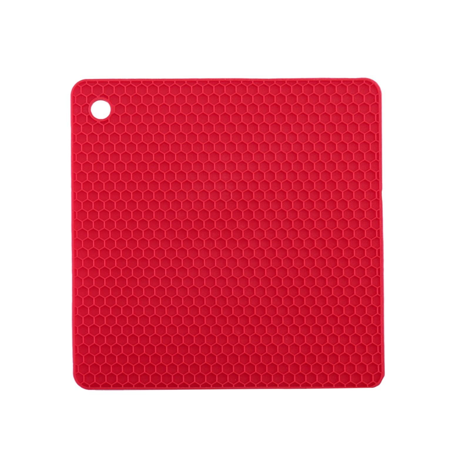 

Kitchen Accessories Square Silicone Honeycomb Mats Non Slip Heat Resistant Microwave Mats Thicken Insulated Dish Mats One Size красный