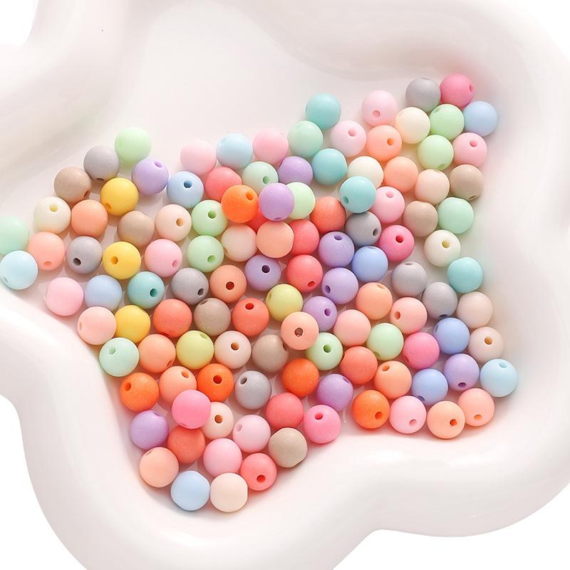 Handmade Beads 6-16mm Acrylic Mixed Colors Mixed Batch Frosted Round Beads Handmade Diy Hand Stringing Beads Jewelry Accessories Material Package