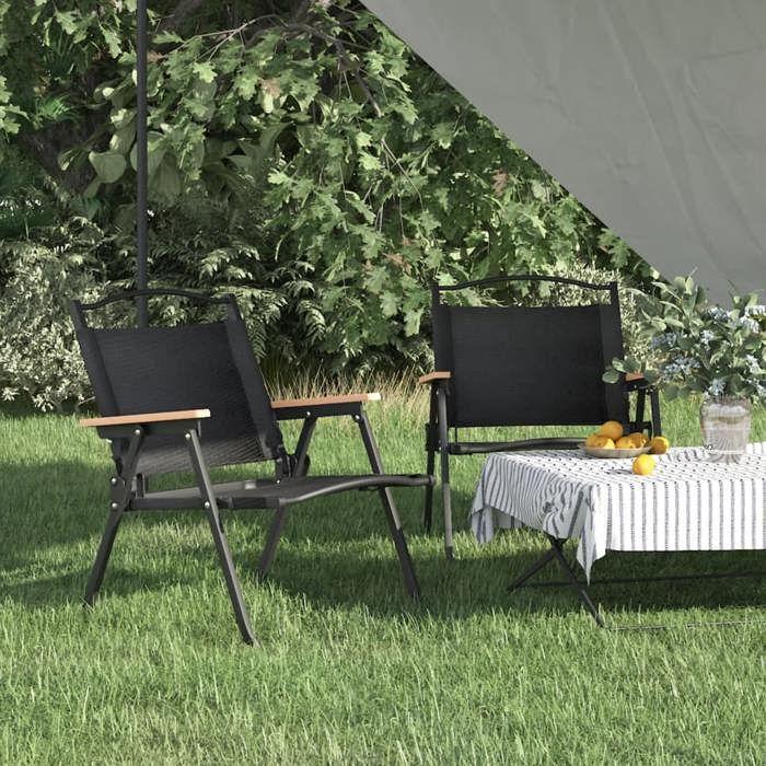 VidaXL Camping Chairs 2 Pcs Black 54x43x59 Cm Oxford Fabric, Beach Chair, Folding Camping Chair, Camping Chair 319482