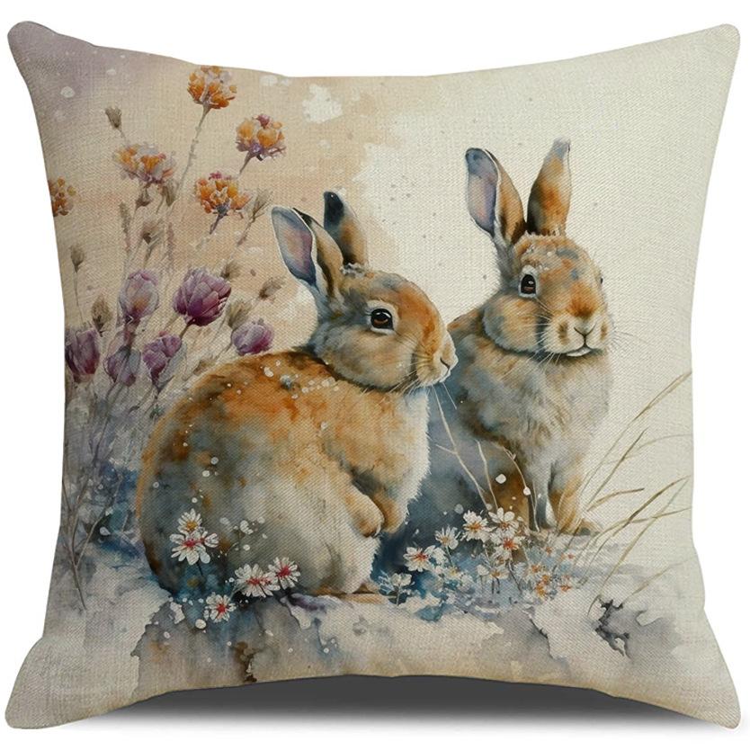 

Новая наволочка с пасхальным кроликом, весенняя декоративная подушка для гостиной, наволочка для диванной подушки, комбинация 45 * 45Cm (excluding pillow core)