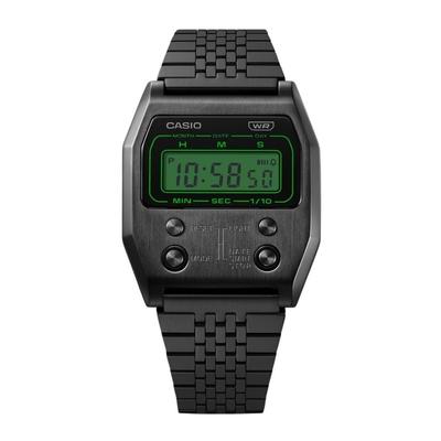Vintage Digital Svart Jonpläterad Rostfritt Stål Kvarts A1100B-1 Unisexklocka