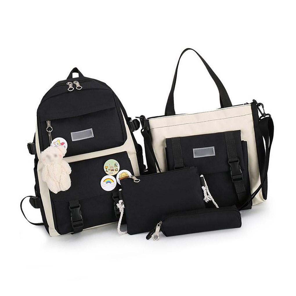 

Backpack Set Nylon Workmanship Kids Purse Pencil Case School Supplies Camping Children Pack Travelling Equipment Shoulders Bag black