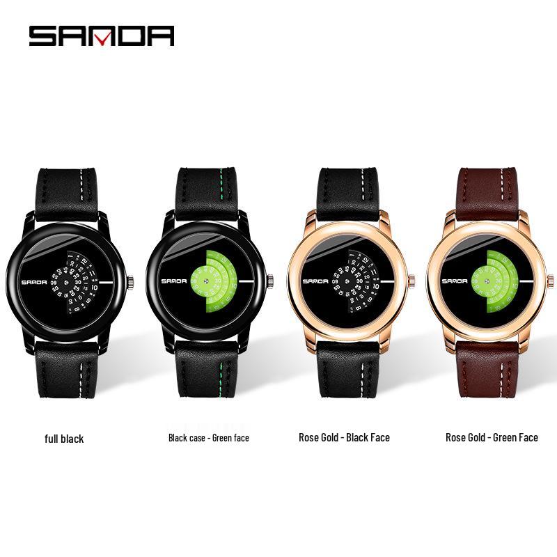 Sanda Men's Waterproof Quartz Watch - Fashionable Korean Style Trendy Student Wristwatch