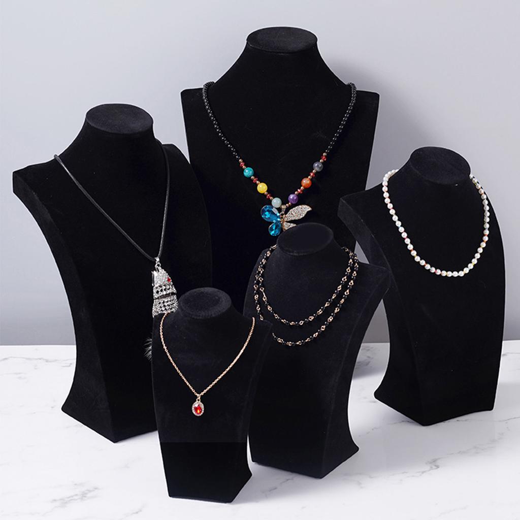 1 Stück Fleec Porträt Modell Halskette Ausstellungsständer Schmuck Hals Modell Hänge-Ständer Theke Fenster Schmuck Aufbewahrungs-Organizer