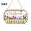 Weather-resistant Porch Decor Wooden Welcome Door Sign for Front Door, Waterproof Hanging Sign, Hanger Decoration Home Farmhouse Garden Yard