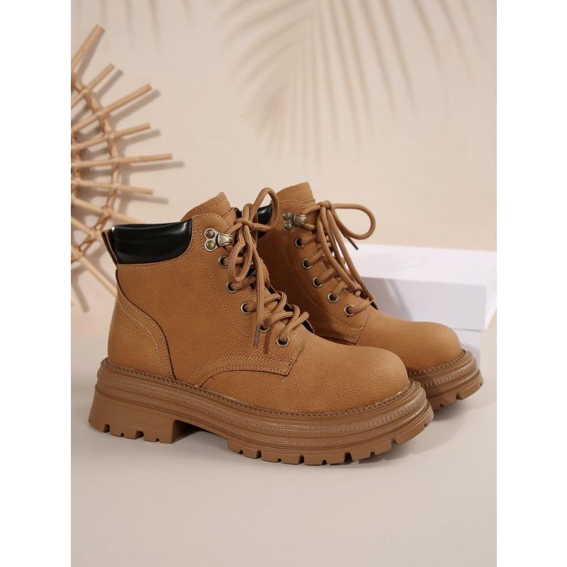 2025 New Women's Fashion Martin Boots Women's Height Increase Fashion Outdoor Home Yellow Boots