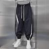 2024 Men's Spring/Autumn Loose Harem Pants with Elastic Waist and Contrast Cuffs