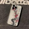 Chinese Ink Plum Blossom Print Phone Case For Samsung Galaxy S10 S20 S21 S22 S23 S24 S25 NOTE 10 20 ULTRA Cover