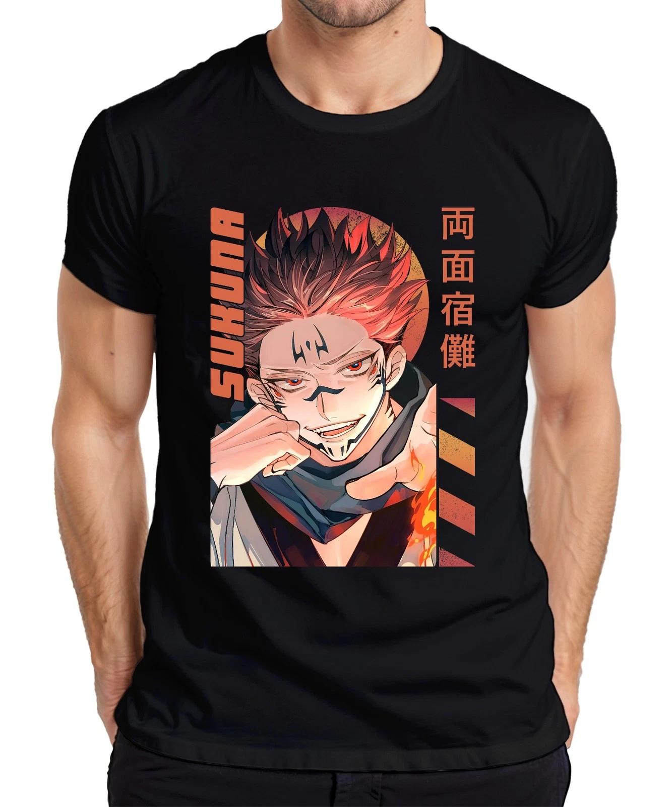 Sukuna Jujutsu Kaisen Ryomen Dämon Flamme Manga Anime Ästhetik Herren T-Shirt XS