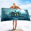 Halloween Beach Towel Microfiber Pumpkin Lantern Bath Towel Quick Dry Hand Towels Multipurpose for Bathroom, Hotel, Gym and Spa
