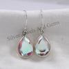 Natural Angel Aura Quartz Earrings, Handmade Earrings, 925 Sterling Silver Teardrop Aura Quartz Earrings, Anniversary Earrings