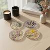 4Pcs Acrylic Dried Flower Coaster Heat-Resistant Waterproof Cup Mat Transparent Non-Slip