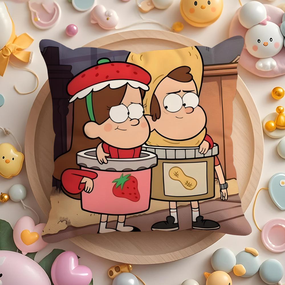 G-gravity F-falls Anime Cushion Cover Home & Car Multi-Scene Pillow Cover - Reversible, Soft & Durable for Daily Use