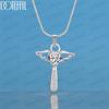 Collana con ciondolo a cuore bianco in argento sterling 925, gioiello da sposa alla moda