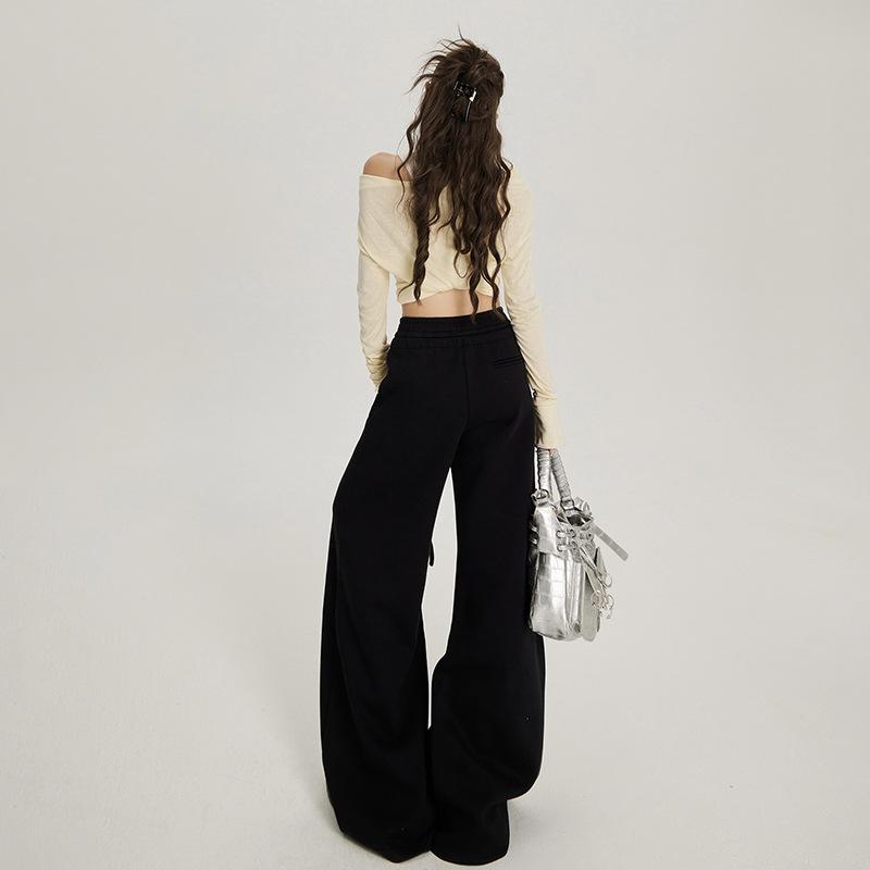 Elastic Waist Drawstring Casual Pants for Women In Autumn and Winter Wide-leg Casual Pants for Women In Autumn and Winter Hoodies for Women