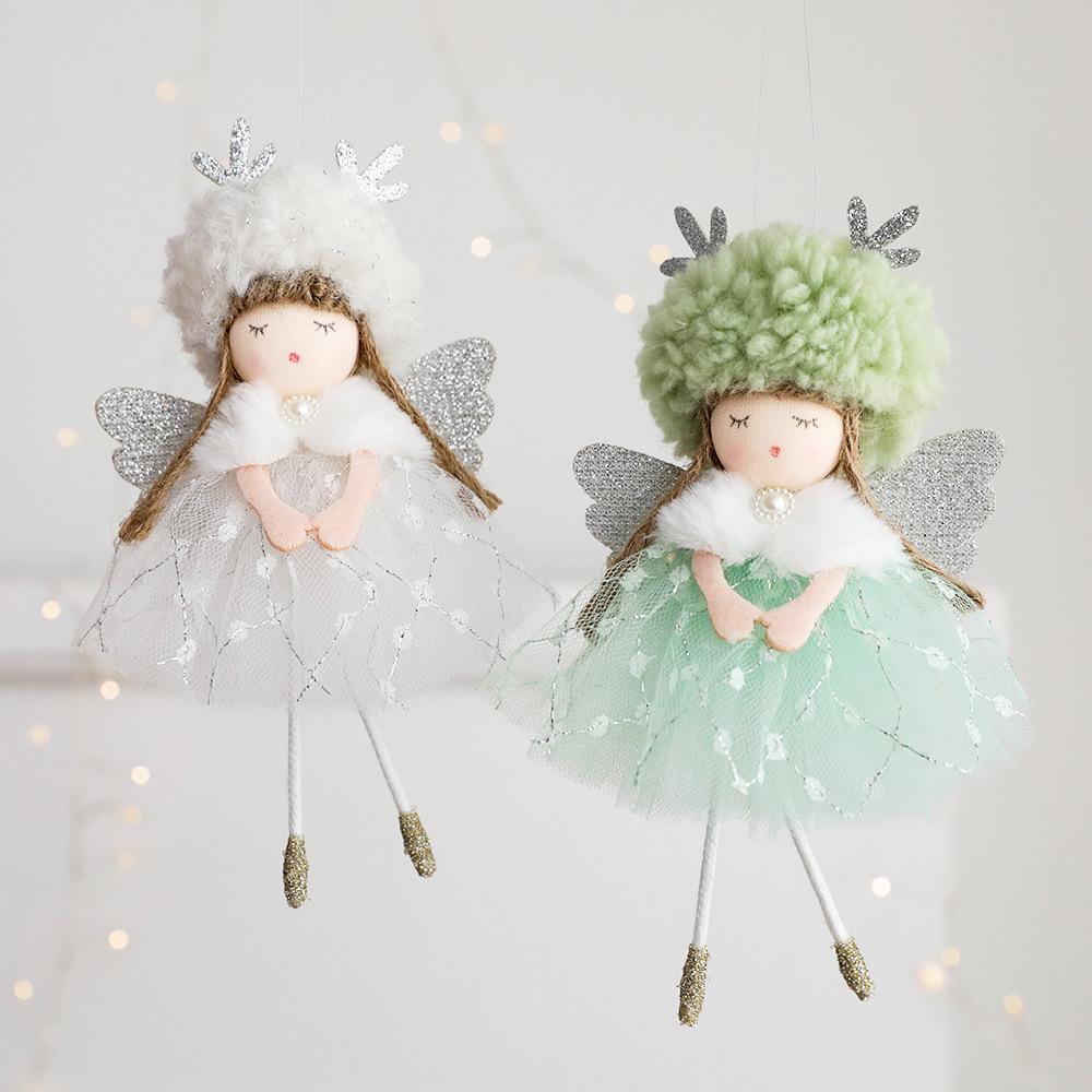 Angel Deer Antler Girl Pendant with Gauze Skirt - Christmas Tree Decoration & Holiday Gift