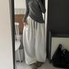 Women's Gray High-Waist Wide-Leg Sweatpants - Pure Cotton, Plus Velvet, Autumn/Winter Casual Sports Drawstring Pants.