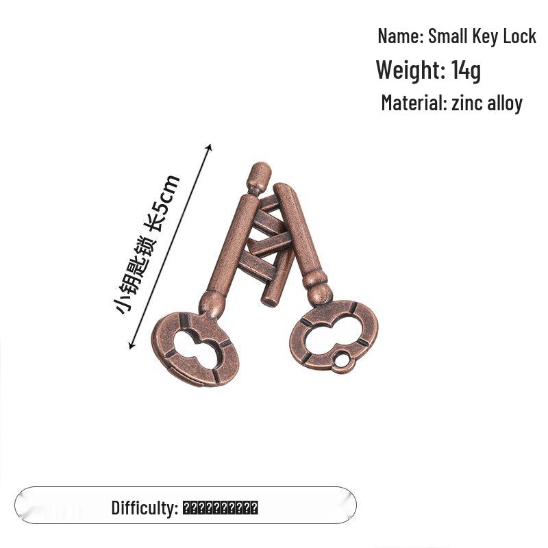 Adult and Children's Educational Alloy Key Lock Puzzle Toy: Luban and Kongming Locks with Nine-Linked Rings