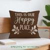 1pcs Autumn Warm Brown Floral Cushions Pillowcase Polyester Cushion Cover Throw Pillow Pillowcover Home Car Sofa Decor
