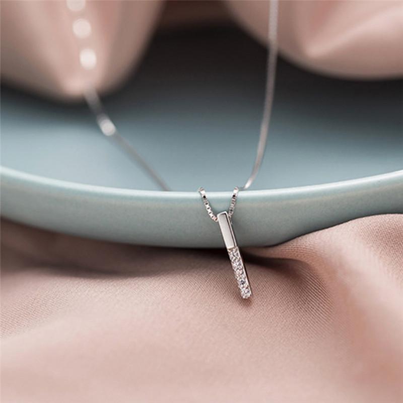 diamond-encrusted necklace pendant simple one-piece long geometric elegant 1PC and individual collarbone chain  Accessories