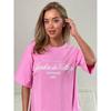 European and American Fashion Letters Print BF Loose Short sleeve Half Sleeve Mid Length T-shirt Women Tee T-shirt Top Women