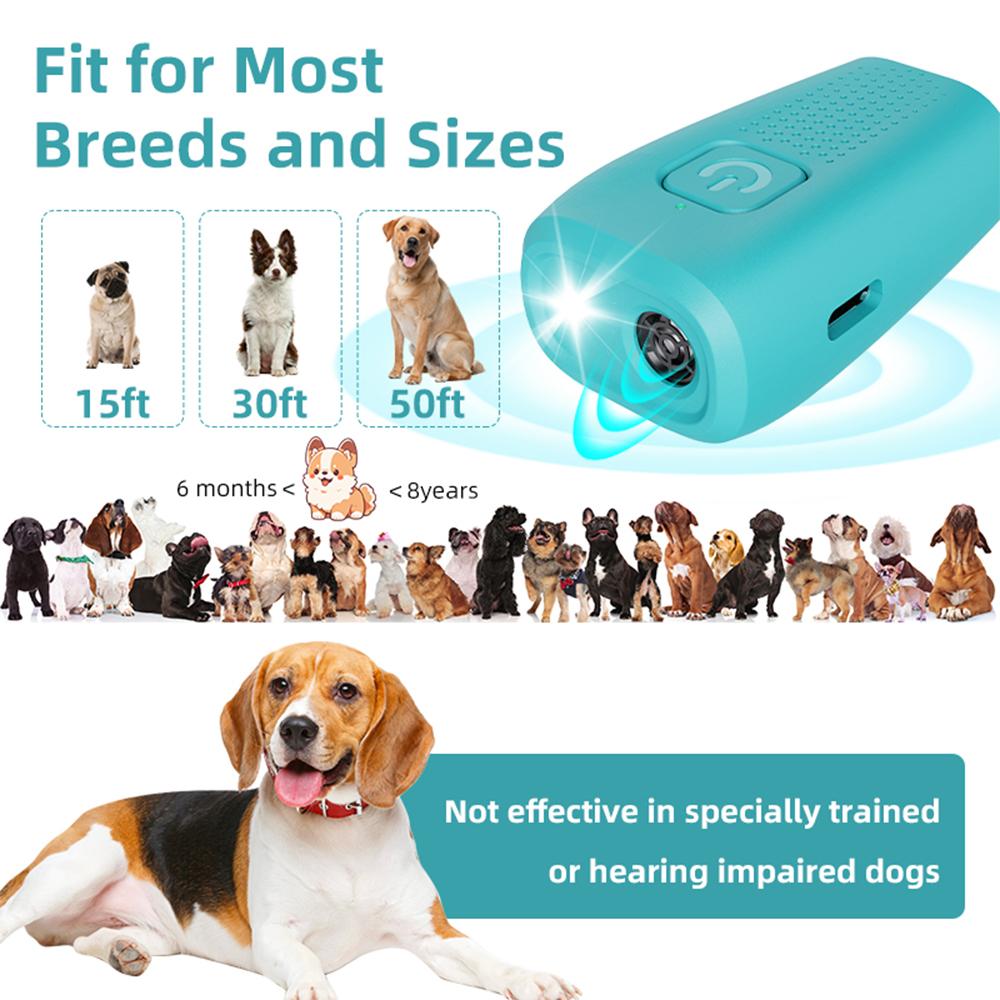 Mini Dog Repellent Portable Ultrasonic Dog Repeller with LED Flashlight USB Rechargeable Anti Barking Device Ultrasonic Deterren