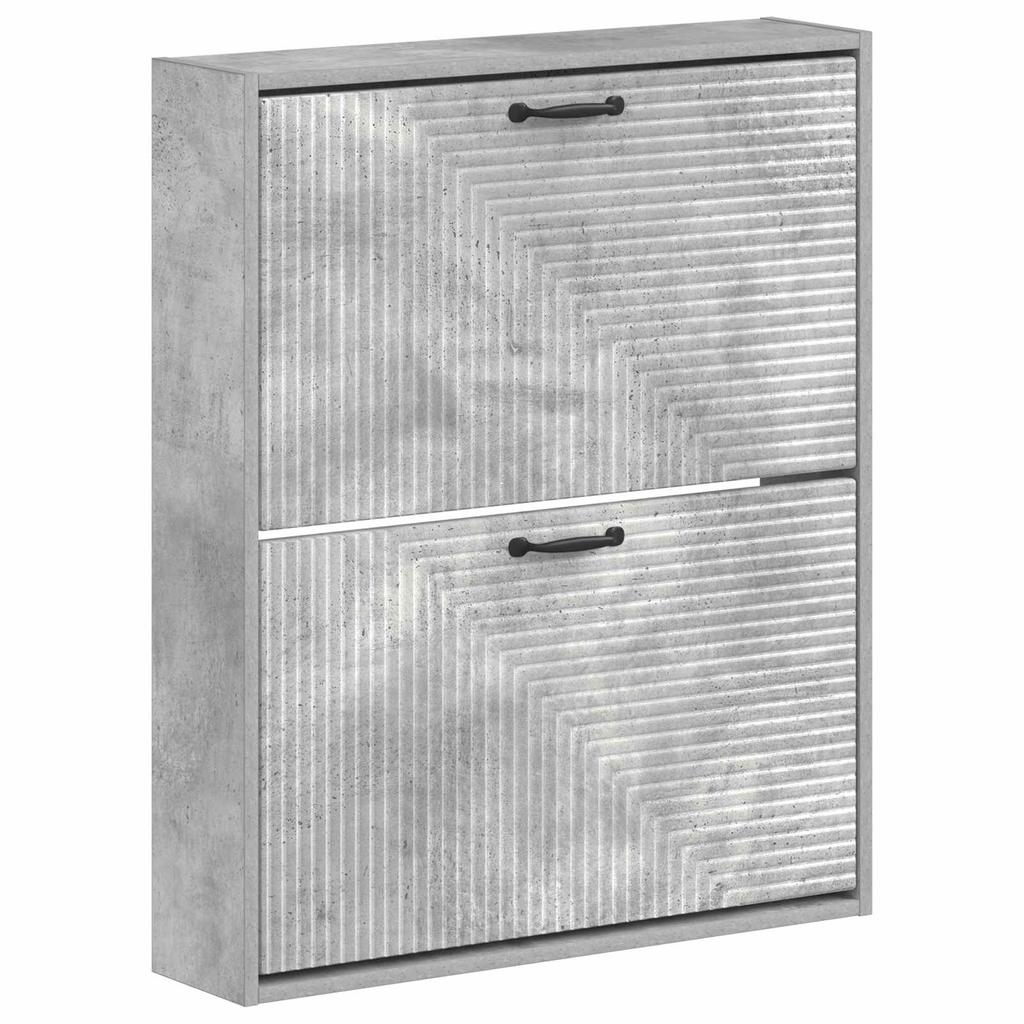 Wall Mounted Shoe Cabinet HAARLEM 71 X 17 X 86 Cm Concrete Grey