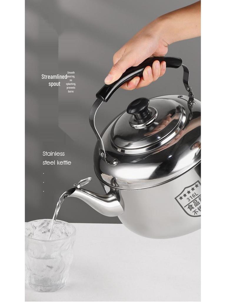 Stainless Steel Large Capacity Whistling Kettle for Gas & Induction Stoves