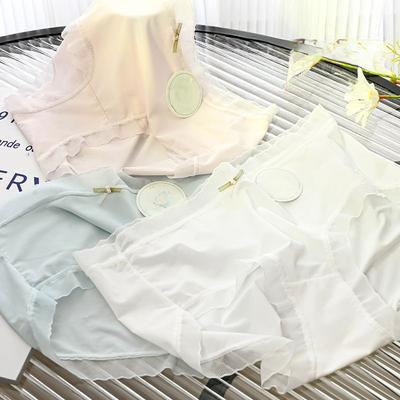 Ice Silk Seamless Panties Mid Waist Skin Friendly Breathable Quick Drying Women’s Panties