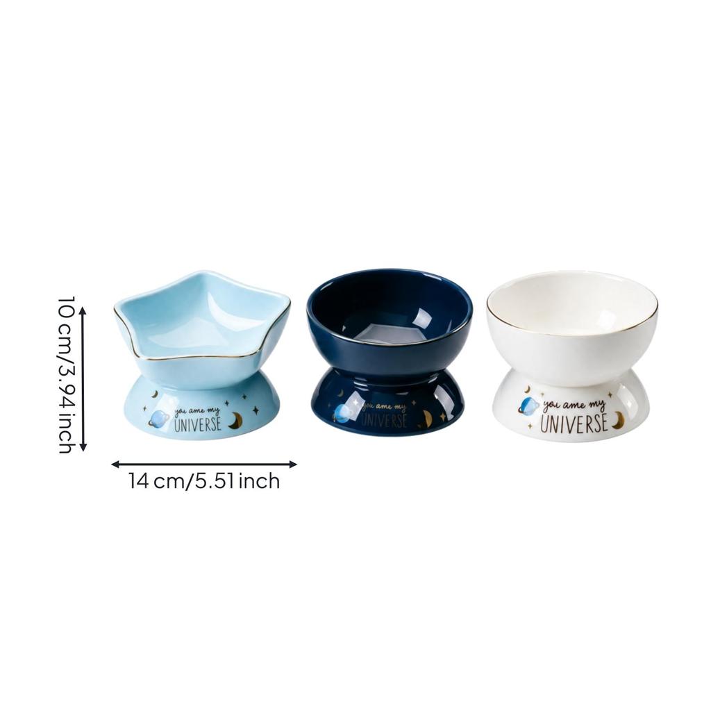 3 Pieces Pedestal Pet Feeding Bowl Elevated for Cats, Small to Medium Dogs