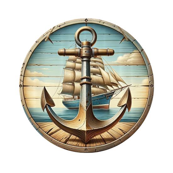 Decorative Hanging Sign Lightweight Wooden Wall Art Sign with Marine Elements Rudder Lifebuoy