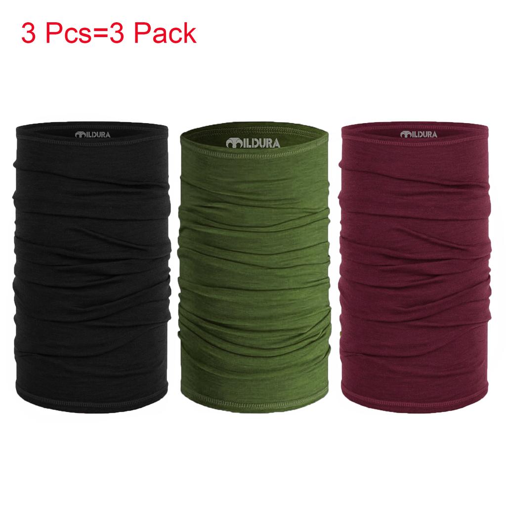 Adult 100% Merino Wool Neck Gaiter Light Quick Dry Breathable Face Mask for Ski Hiking Neck Tube Scarf Multifunctional Headwear