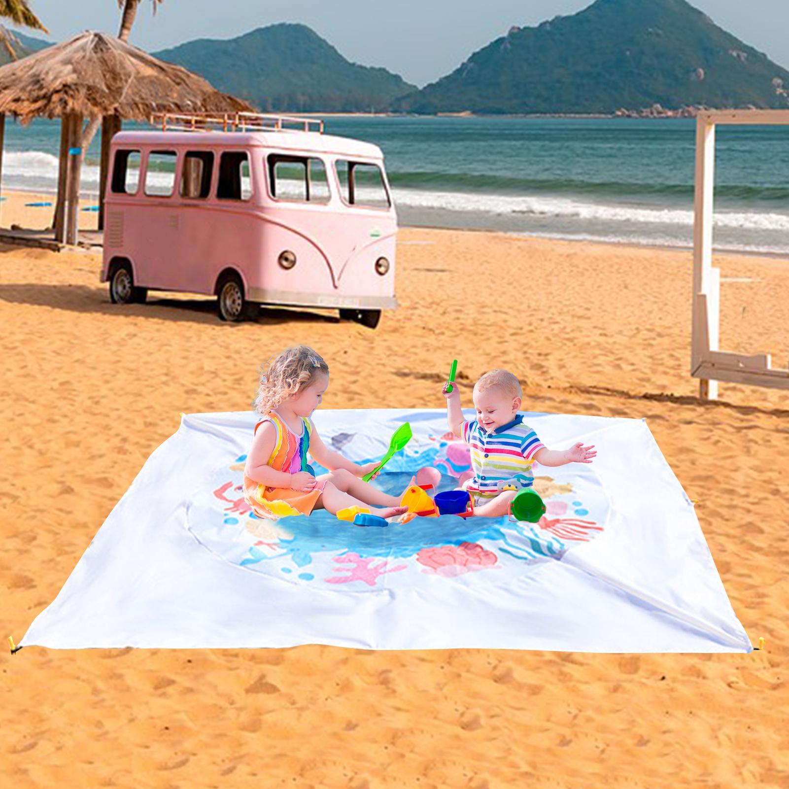 Beach Puddle Pool Toddler Beach Blanket Paddling Pool with Carrying storage Bag Summer Outdoor Water Play Toy for Beach Picnic