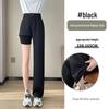 Schwarze High-Waist Straight-Leg Hosen für Damen, Slim Fit, für Frühling/Sommer 2026