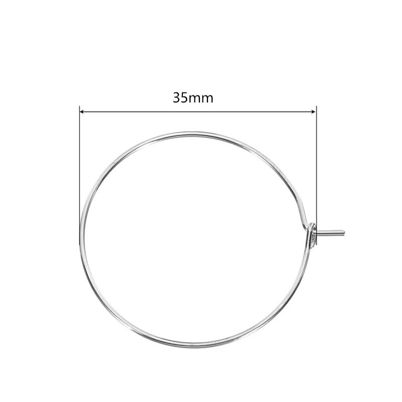 100 Stück Weinetikettierung Silber Metall Weinglas Anhängerringe Drahtringe Getränkemarkierer 20mm-35mm Weinglasringe 7