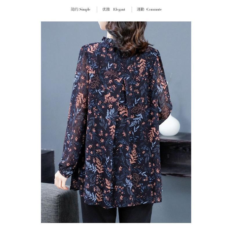 Women's Shirt Loose Spring New Long-sleeved Style Printed Top