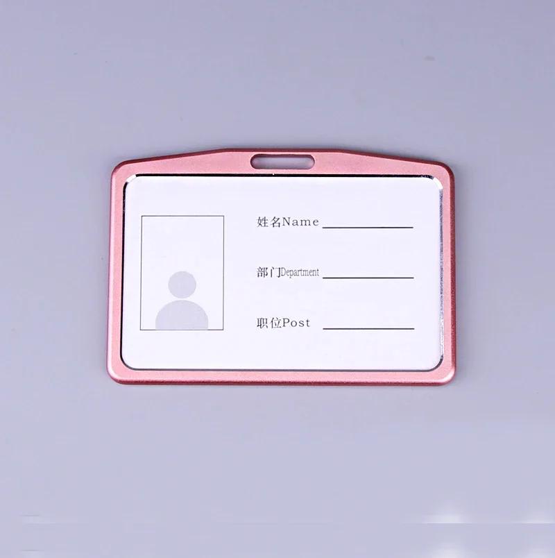 Office Metal Work Identity Badge ID Card Holder Aluminium Alloy Employee Name Cover Business Case Credit Card Holder Wallet