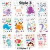 12pcs Face Change Cartoon Animal Stickers DIY Emotion Sitcker for Scrapbook Notebook Cartoon Graffiti Stickers Gifts Party Favor