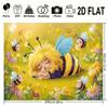 2D Verzauberter Garten Hintergrund, Schlafendes Bienenmädchen und Bunte Blumen für Party-Fotoshooting