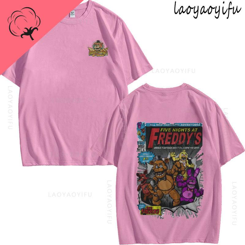 Five Nights At Freddys Theme 100Cotton Printed Fashion Mens Womens Fashion Summer TShirt Shortsleev High Quality Oneck