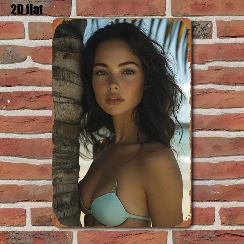 Tropical Beach Metal Wall Art Vintage Iron Sign 8x12 Inch for Home Bar Decor