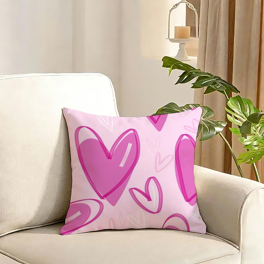 Lovely Heart of Love  My Beloved Cushion Cover Reversible Plush Pillow Cover Soft Fluffy  Home Decor for Sofa Bedroom
