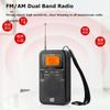 Mini AM FM Radio Portable Stereo Pocket Radios Speaker with LCD Display Support Time Alarm Best Reception Walkman Radio Player