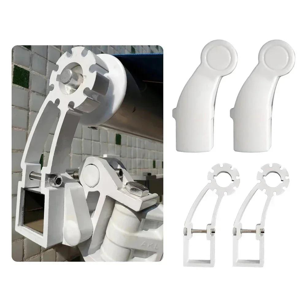 2Pcs Awning Brackets With Lids For 40mm Square Tube Retractable Gearbox Support Aluminum Alloy Awning Parts For 40mm Square Tube