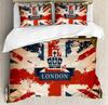 London Red Bus Building House 3pcs Bedding Set For Bedroom Double Bed Home Textile Duvet Cover Quilt Cover Pillowcase