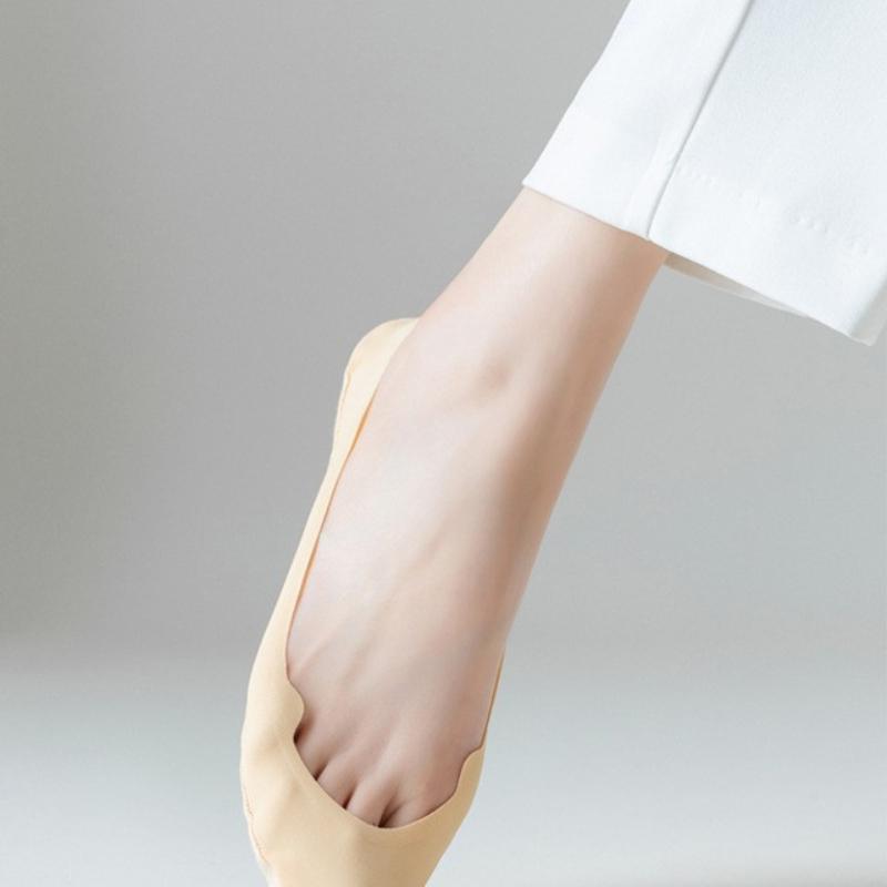 Boat Socks for Women Protect Toes Ice Silk Invisible Socks Thin Silicone Non-slip Anti-wear Feet Socks